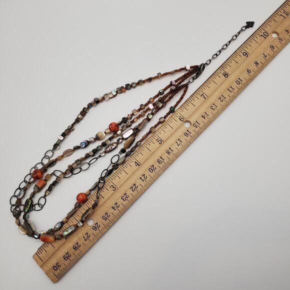 SILPADA Sterling Silver FIESTA FUN Coral Mother of Pearl Abalone Necklace #N1563 - Picture 8 of 8